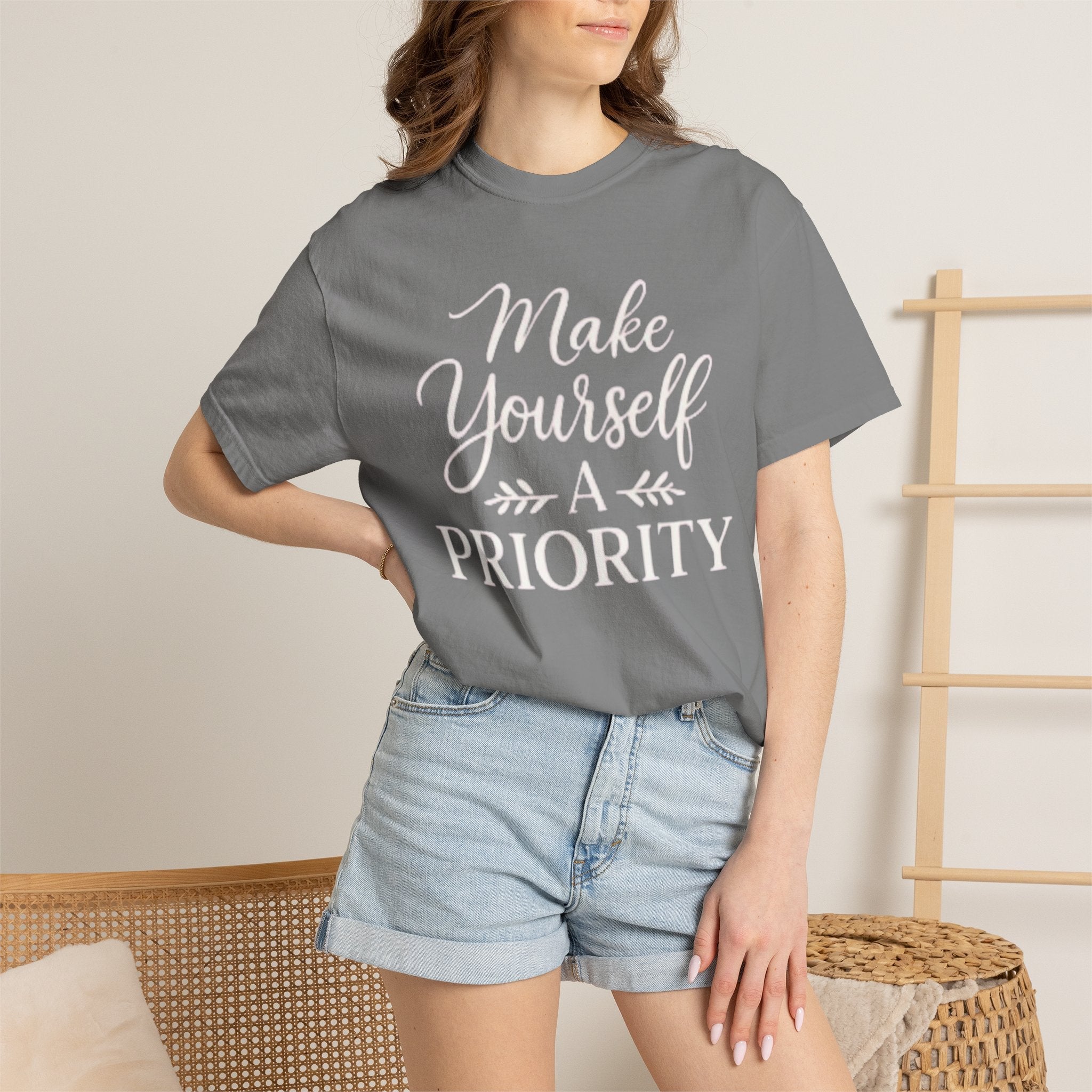 Make Yourself a Priority T-Shirt — Self - Care Inspirational Tee - Grace & Grit Boutique