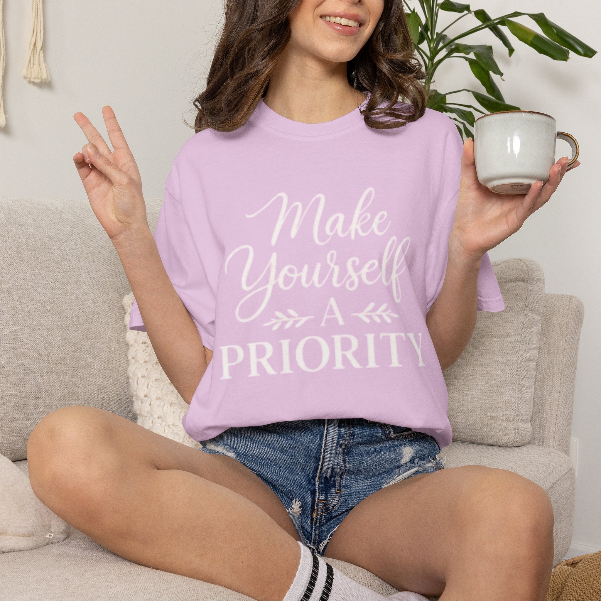 Make Yourself a Priority T-Shirt — Self-Care Inspirational Tee by Printify