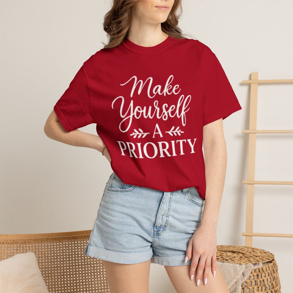 Make Yourself a Priority T-Shirt — Self - Care Inspirational Tee - Grace & Grit Boutique