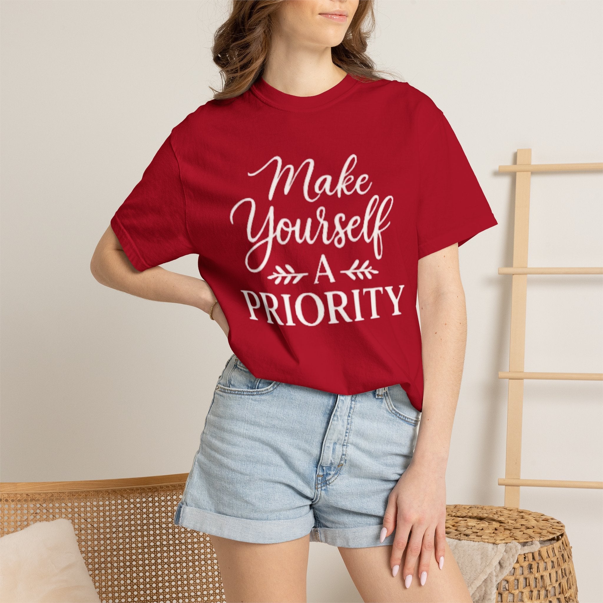 Make Yourself a Priority T-Shirt — Self - Care Inspirational Tee - Grace & Grit Boutique