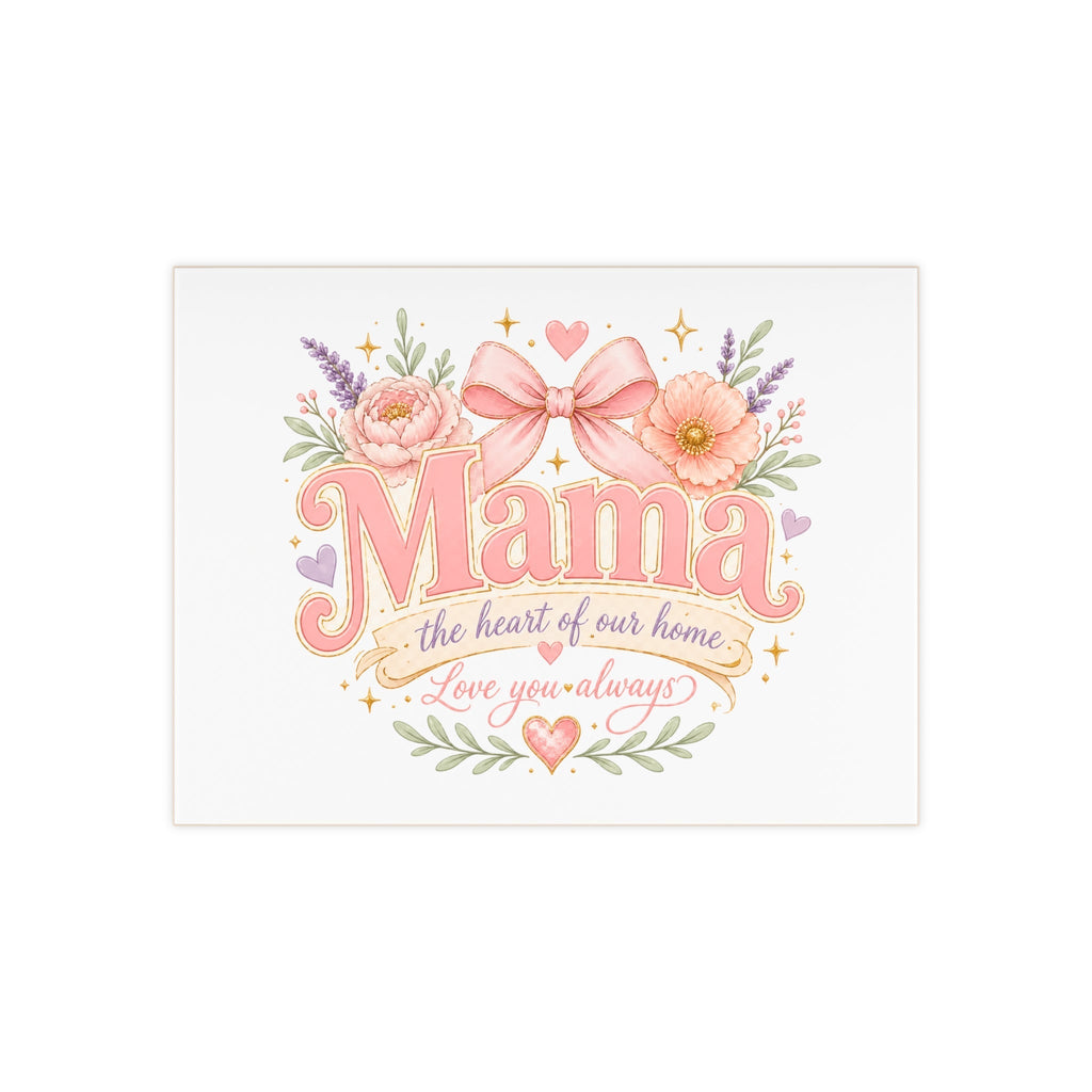 Mama Ceramic Photo Tile — "The Heart of Our Home" Floral Keepsake (Mother's Day Gift) - Grace & Grit Boutique