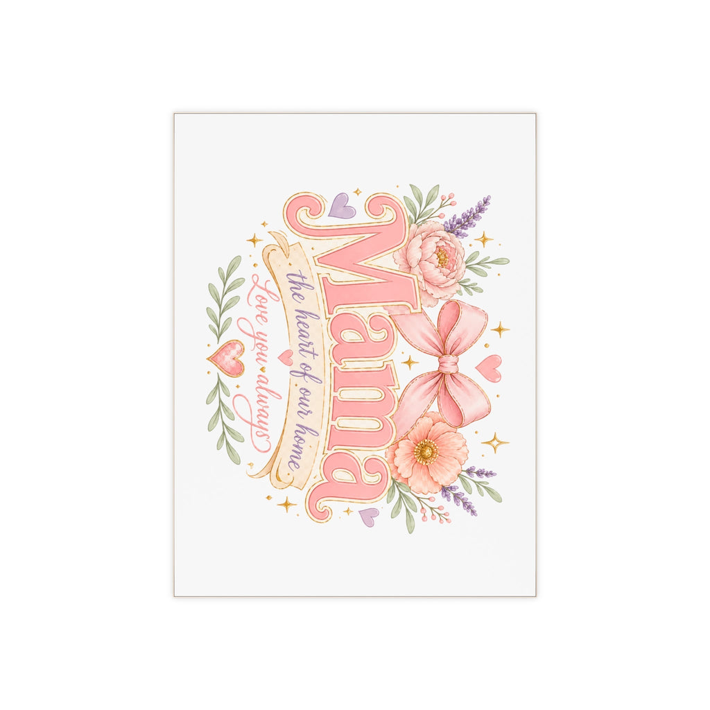 Mama Ceramic Photo Tile — "The Heart of Our Home" Floral Keepsake (Mother's Day Gift) - Grace & Grit Boutique