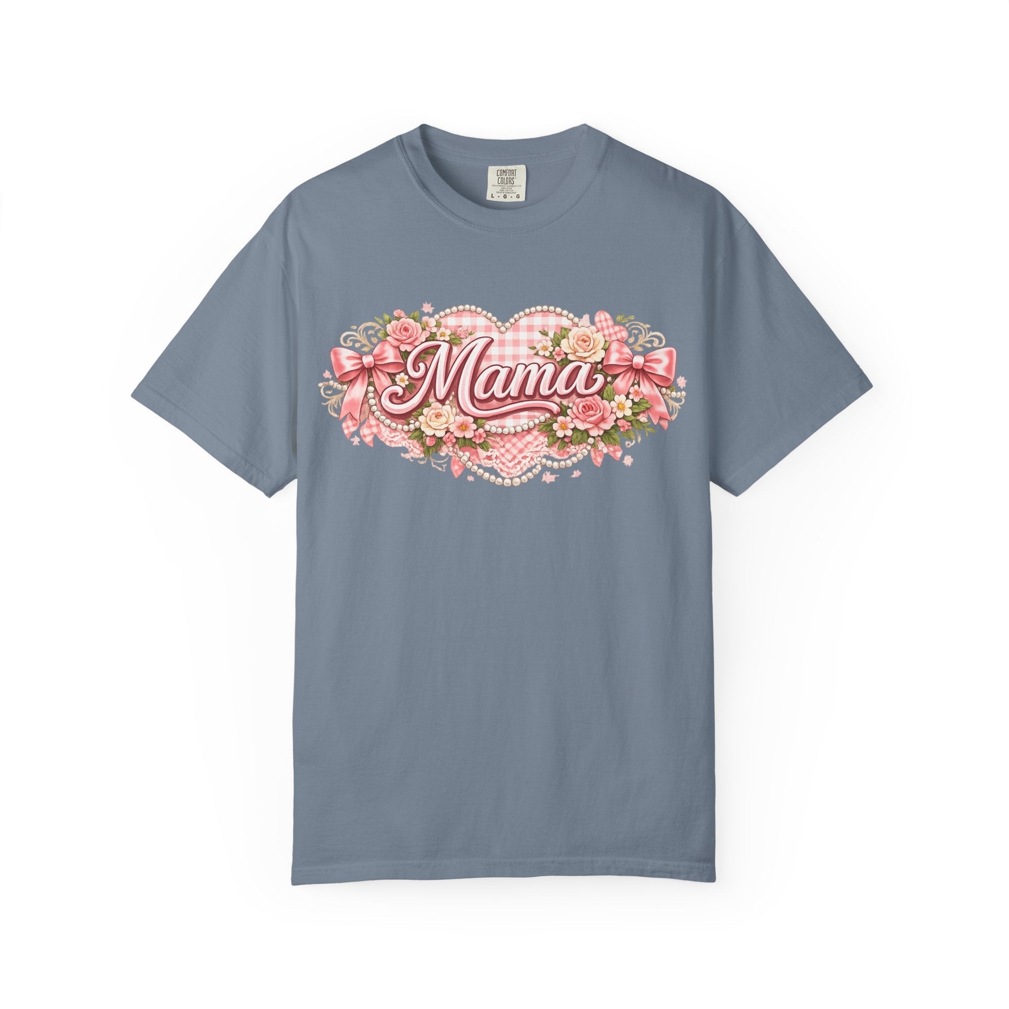 Mama Floral T-Shirt — Vintage Pink Rose Mother's Day Tee by Printify