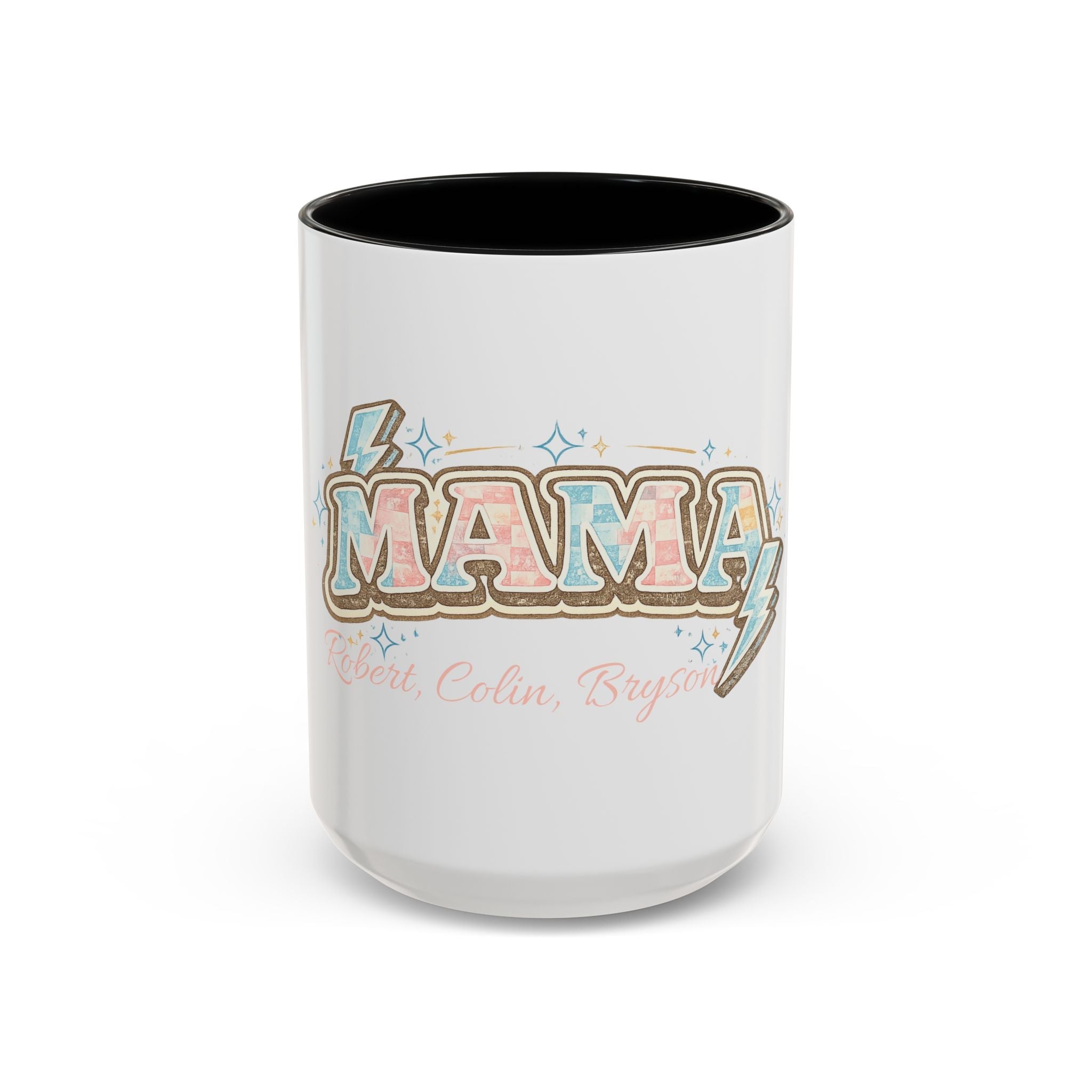 Mama Retro Pastel Accent Coffee Mug — Ceramic 11/15 oz by Printify