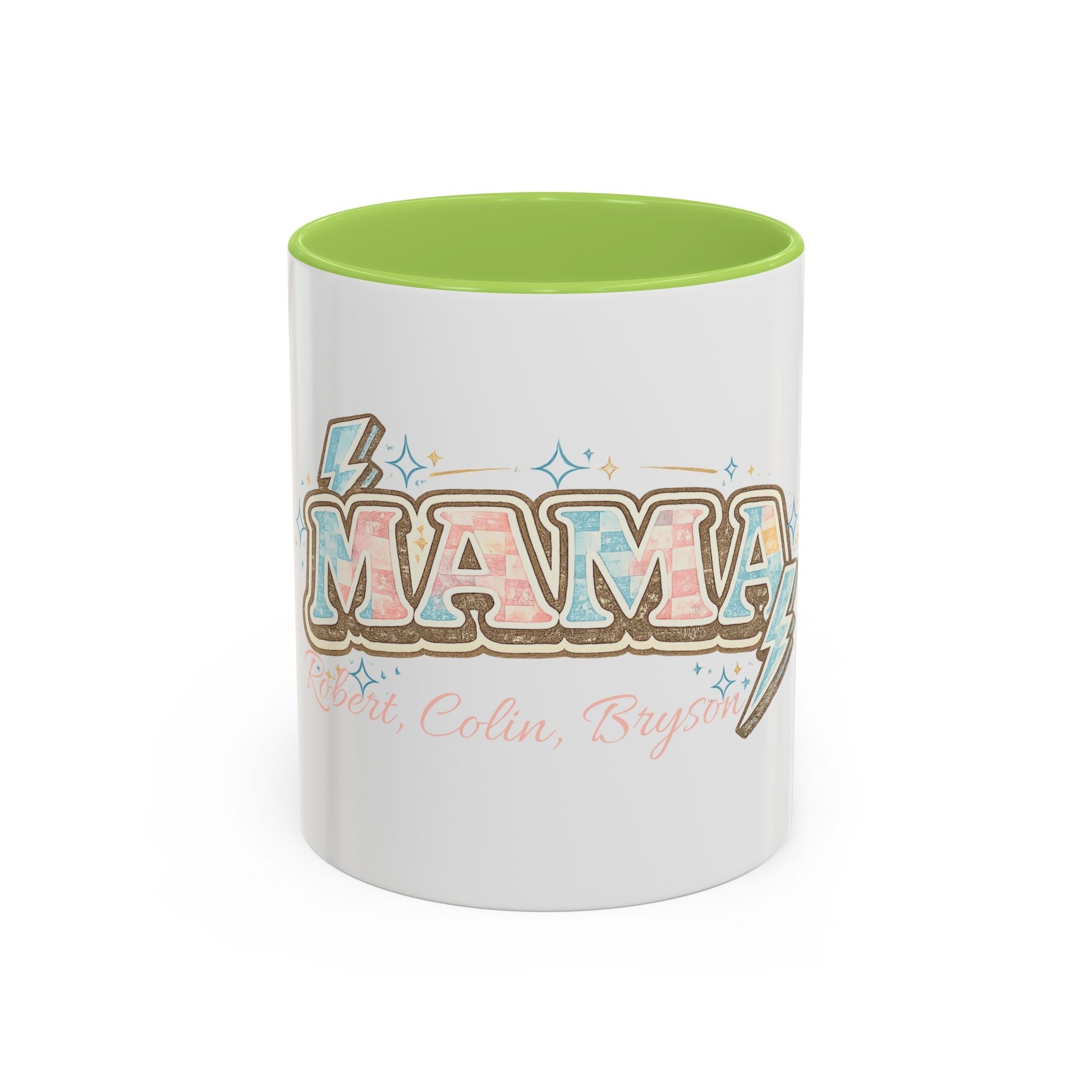 Mama Retro Pastel Accent Coffee Mug — Ceramic 11/15 oz by Printify