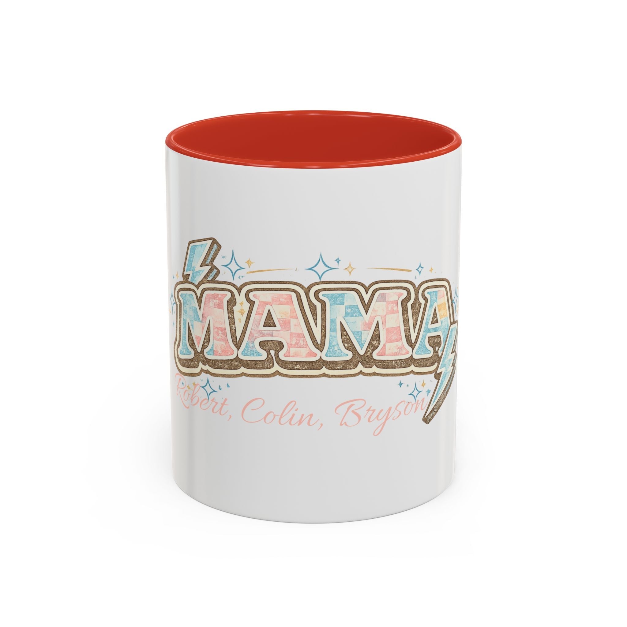 Mama Retro Pastel Accent Coffee Mug — Ceramic 11/15 oz by Printify