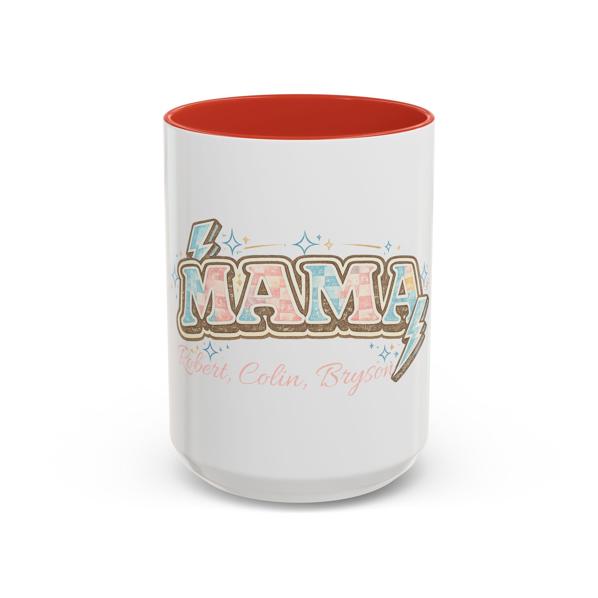 Mama Retro Pastel Accent Coffee Mug — Ceramic 11/15 oz by Printify