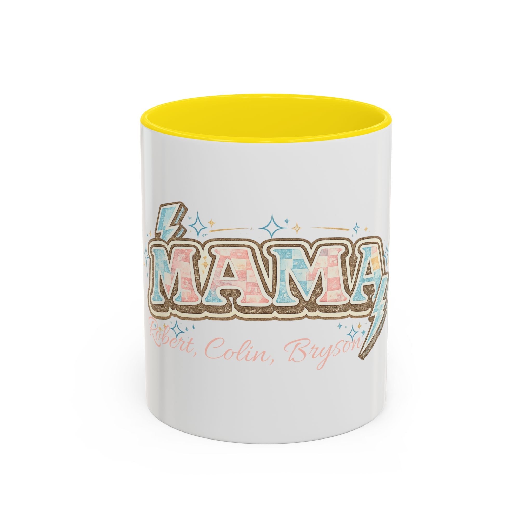 Mama Retro Pastel Accent Coffee Mug — Ceramic 11/15 oz by Printify