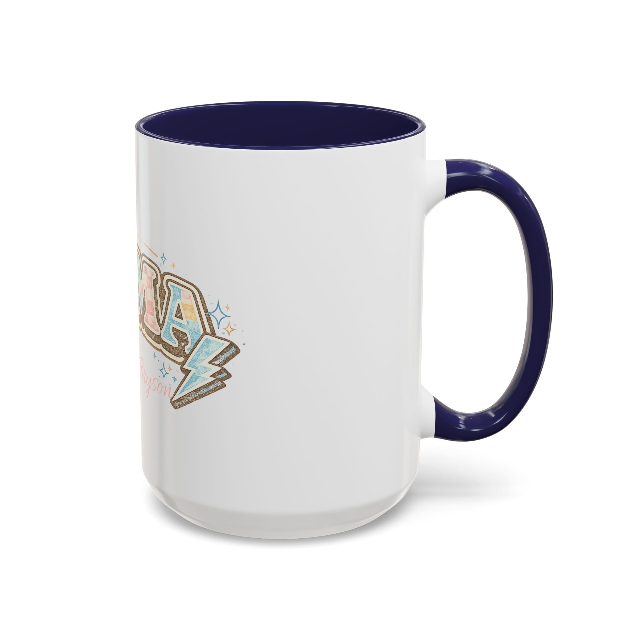 Mama Retro Pastel Accent Coffee Mug — Ceramic 11/15 oz - Grace & Grit Boutique