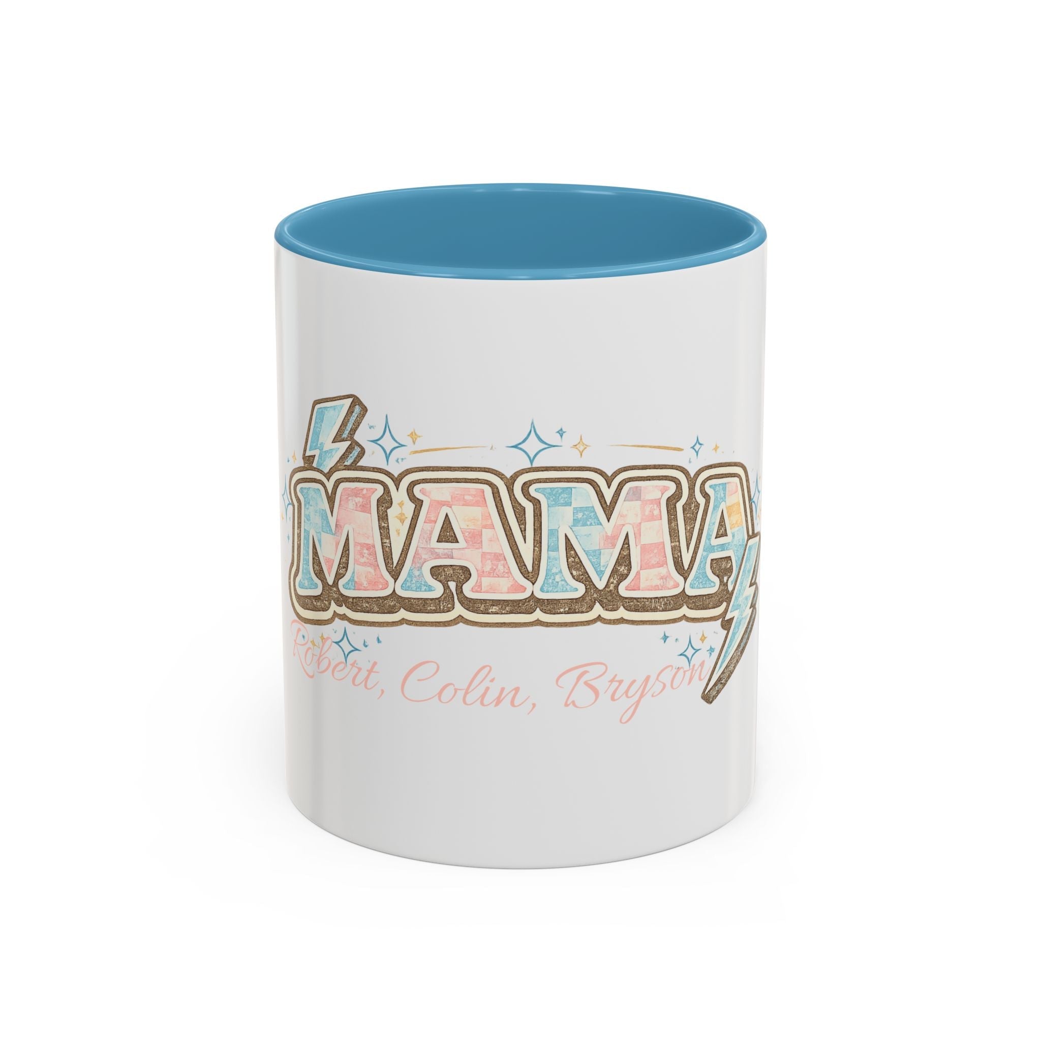 Mama Retro Pastel Accent Coffee Mug — Ceramic 11/15 oz by Printify