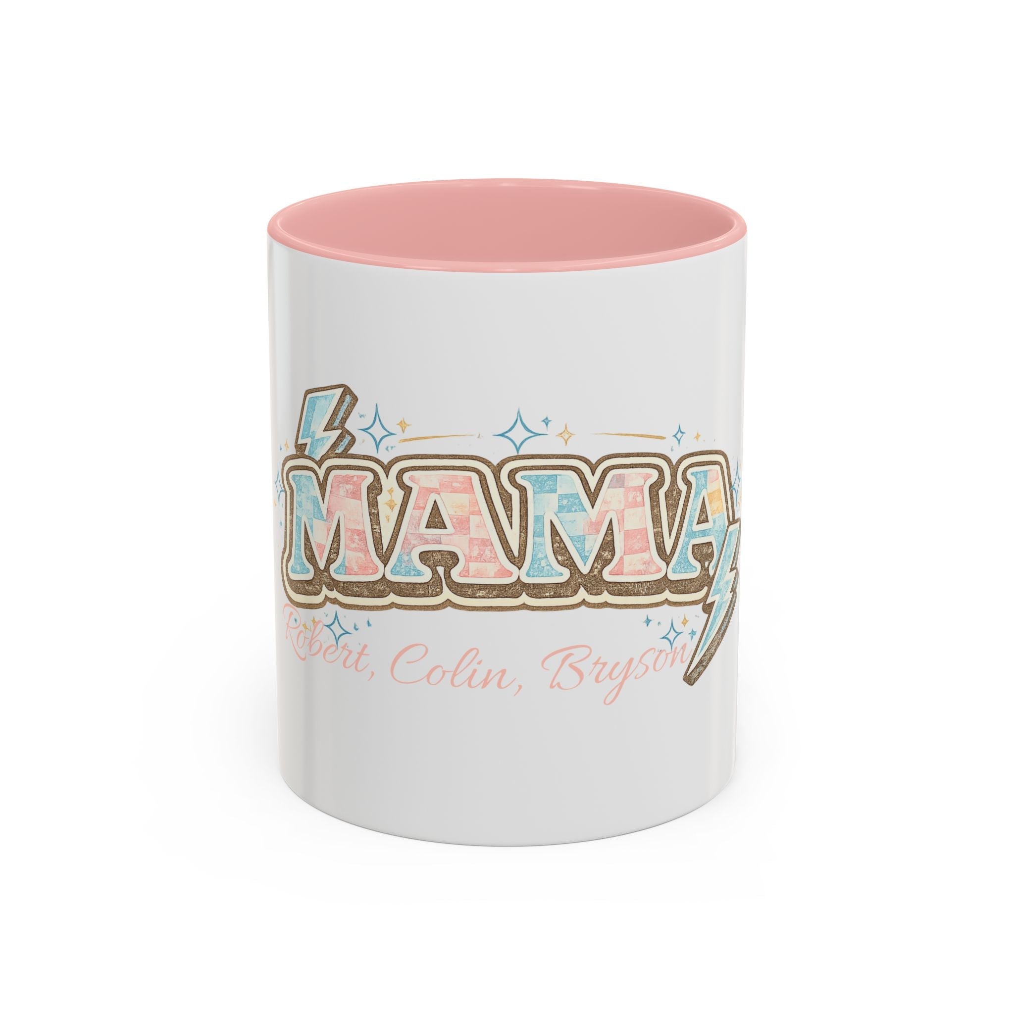 Mama Retro Pastel Accent Coffee Mug — Ceramic 11/15 oz by Printify