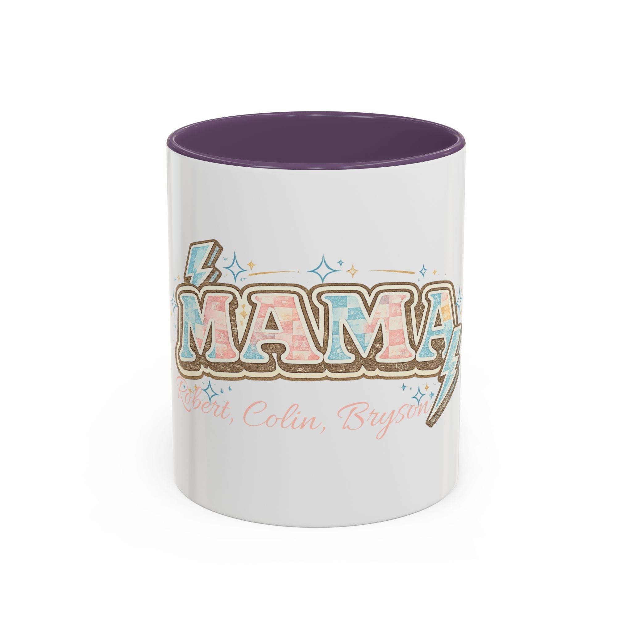Mama Retro Pastel Accent Coffee Mug — Ceramic 11/15 oz by Printify