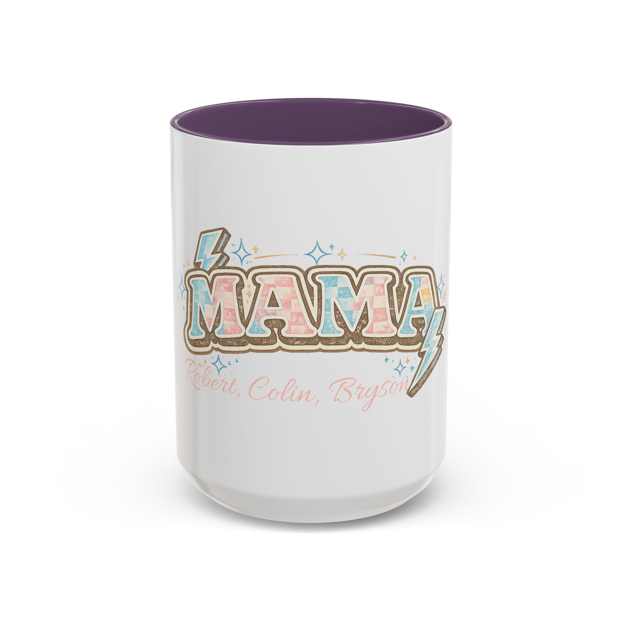 Mama Retro Pastel Accent Coffee Mug — Ceramic 11/15 oz by Printify
