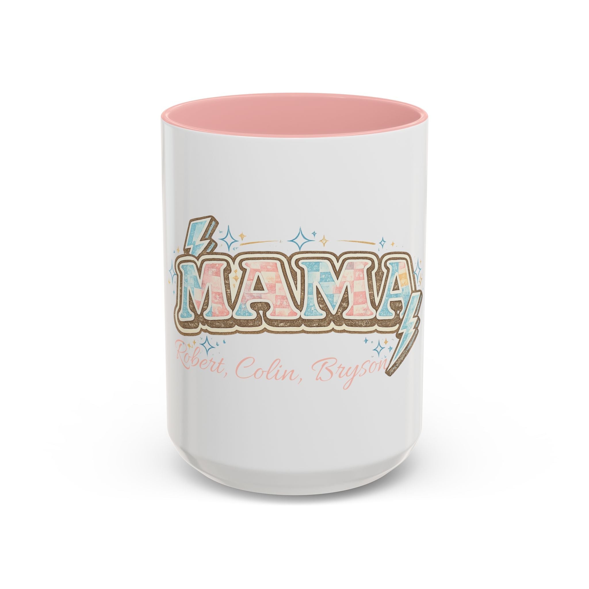 Mama Retro Pastel Accent Coffee Mug — Ceramic 11/15 oz by Printify