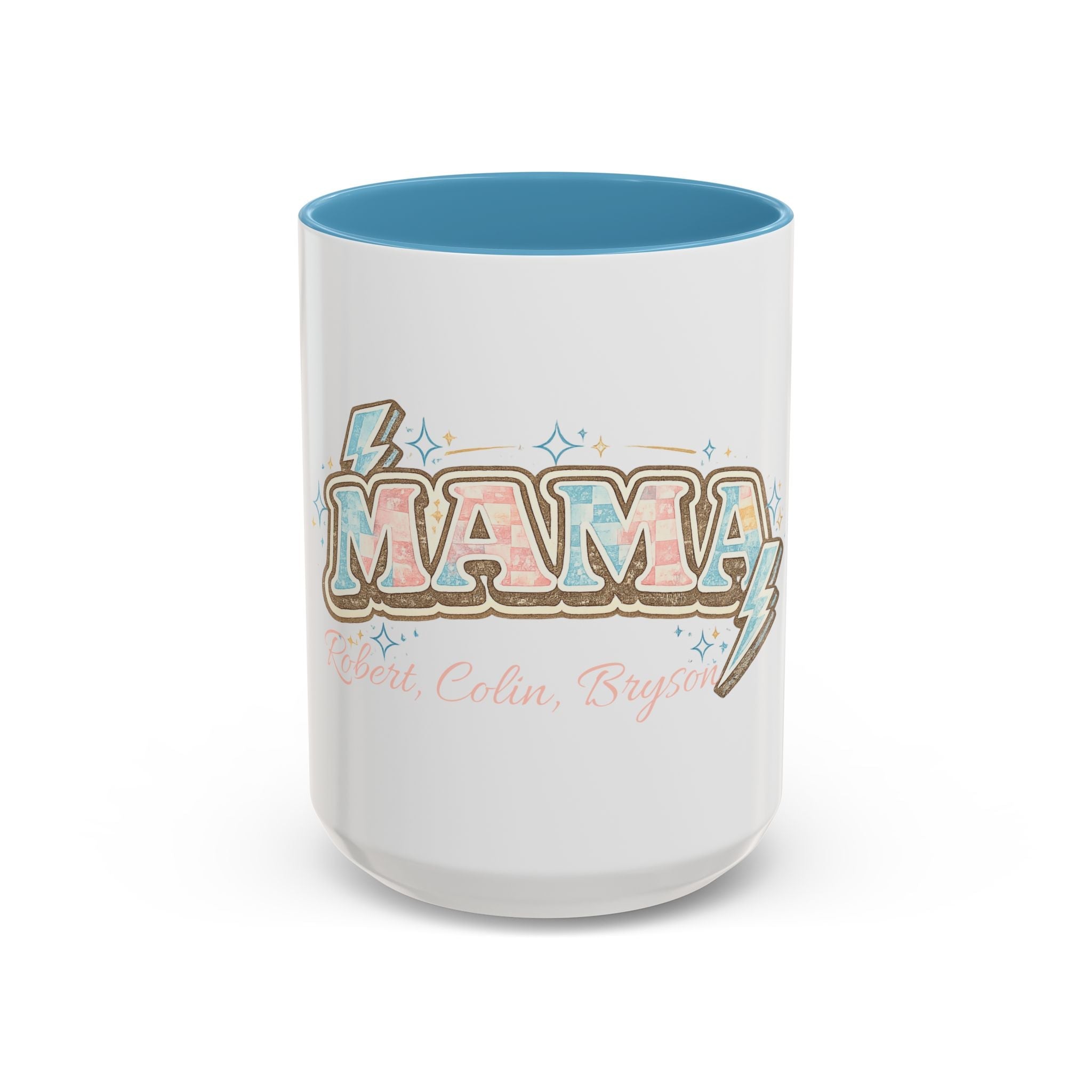 Mama Retro Pastel Accent Coffee Mug — Ceramic 11/15 oz by Printify