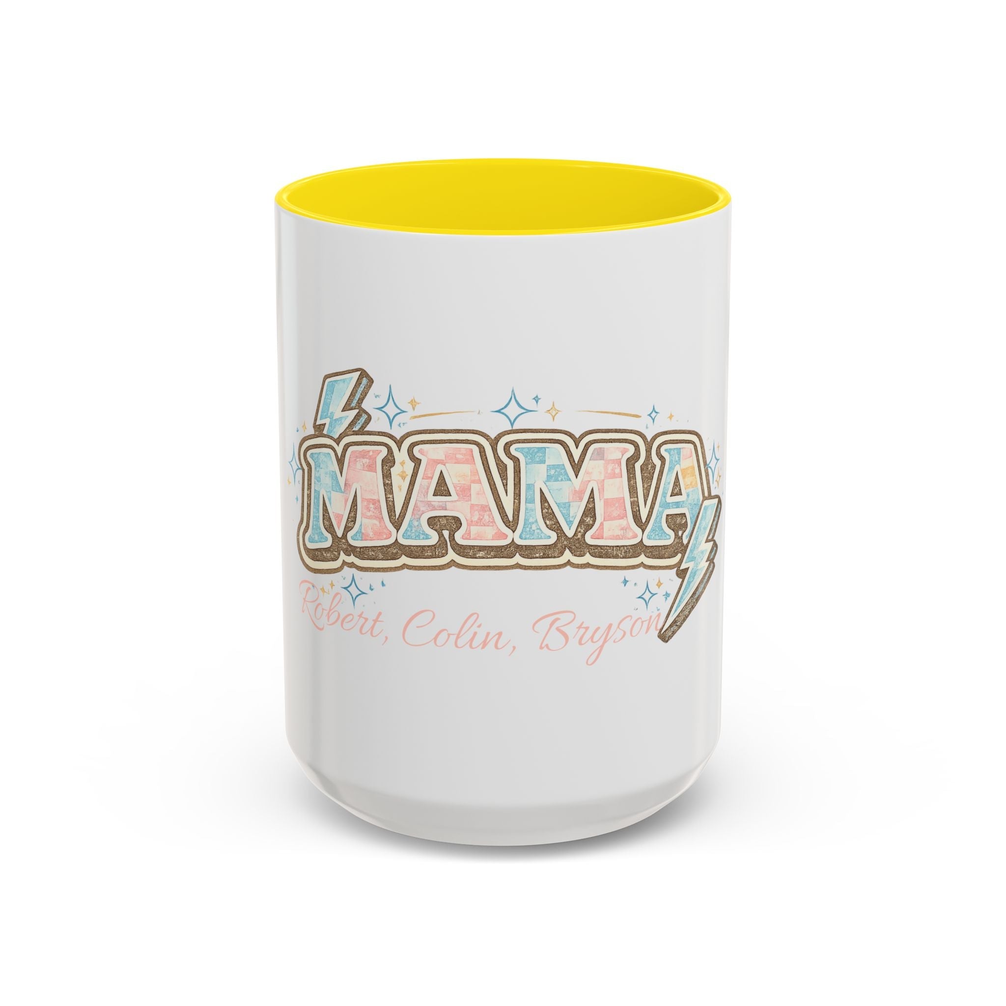 Mama Retro Pastel Accent Coffee Mug — Ceramic 11/15 oz by Printify