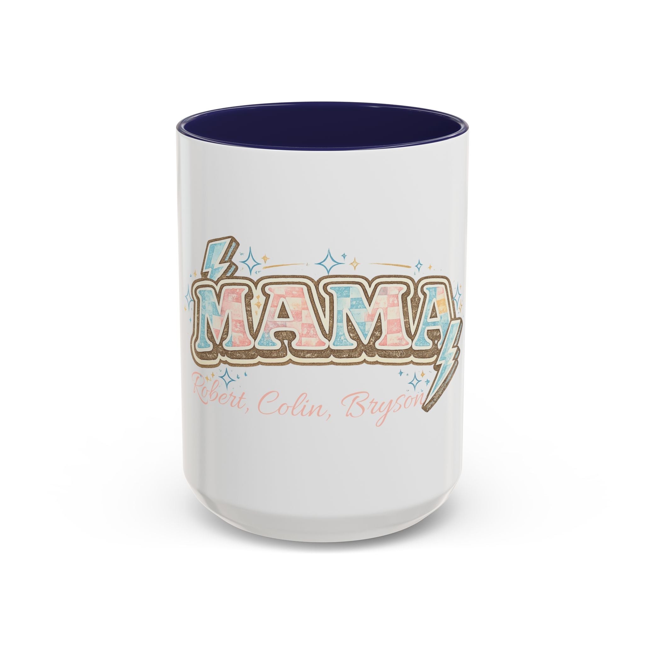 Mama Retro Pastel Accent Coffee Mug — Ceramic 11/15 oz by Printify
