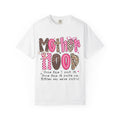 Motherhood Mood T-Shirt | pink leopard, cowgirl boots, playful typography - Grace & Grit Boutique