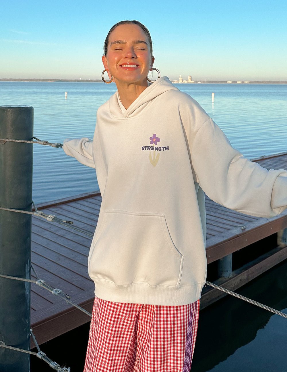 My Strength Floral Unisex Hoodie - Grace & Grit Boutique