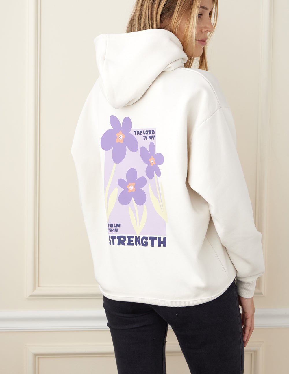 My Strength Floral Unisex Hoodie - Grace & Grit Boutique