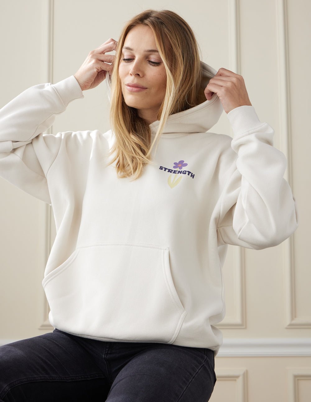 My Strength Floral Unisex Hoodie - Grace & Grit Boutique