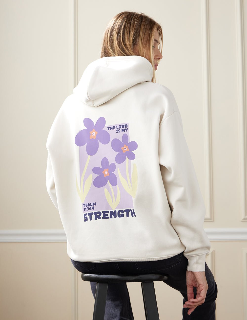 My Strength Floral Unisex Hoodie - Grace & Grit Boutique