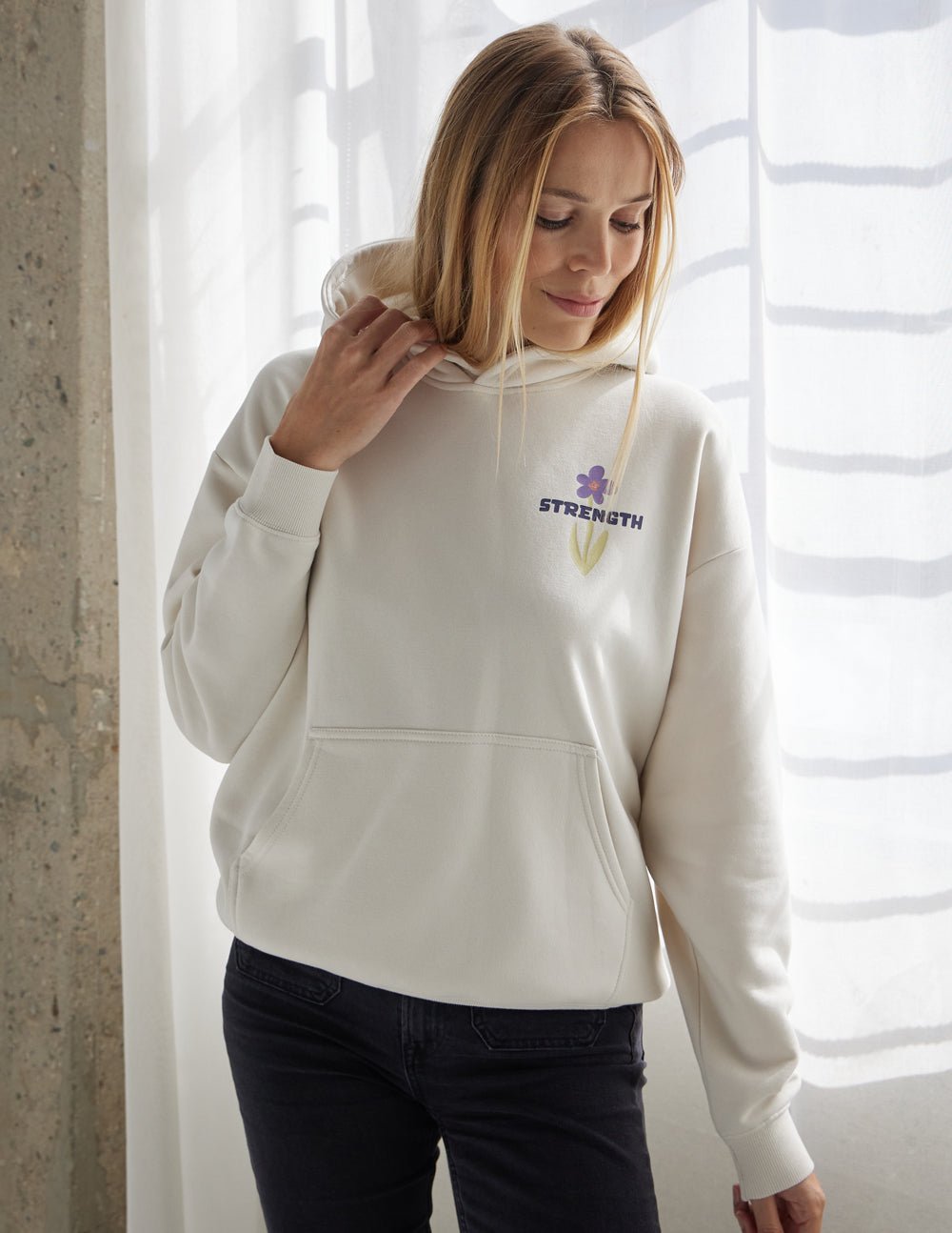 My Strength Floral Unisex Hoodie - Grace & Grit Boutique