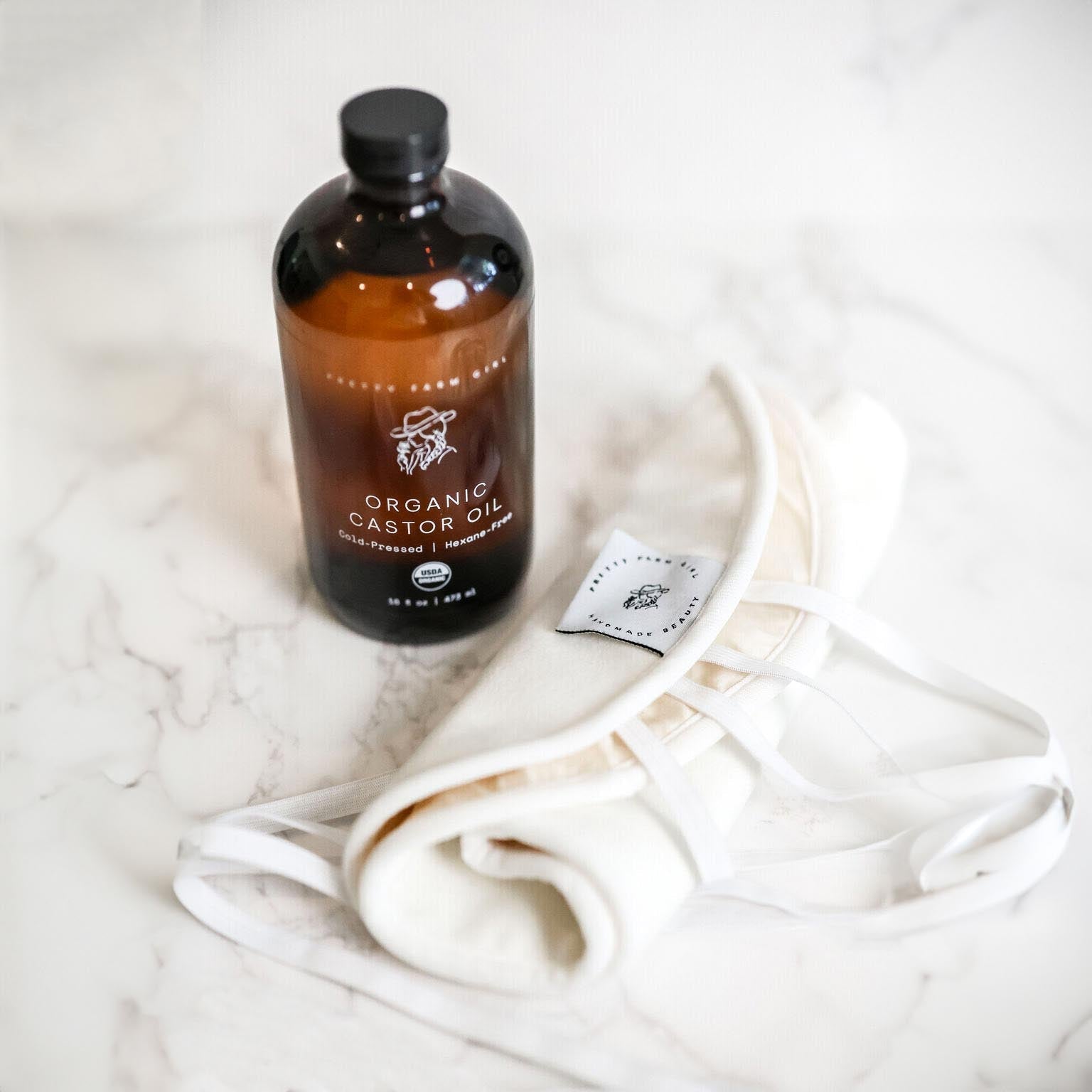 Organic Pure Castor Oil + Cloth Pack Bundle - Grace & Grit Boutique