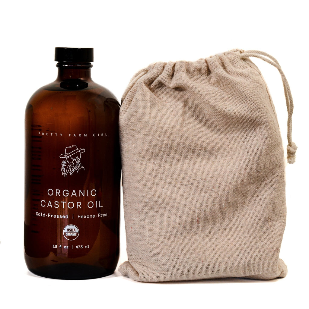 Organic Pure Castor Oil + Cloth Pack Bundle - Grace & Grit Boutique
