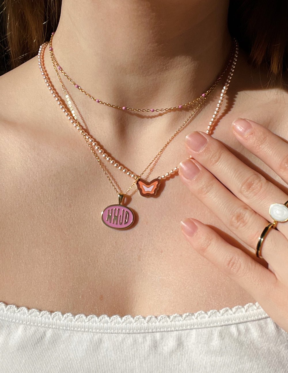 Pink WWJD Necklace Set - Grace & Grit Boutique