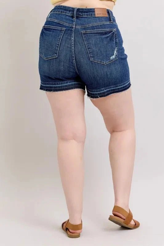 Plus Size Tummy Control Denim Shorts by Judy Blue - Grace & Grit Boutique