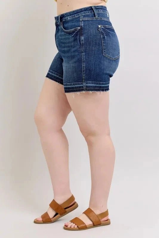Plus Size Tummy Control Denim Shorts by Judy Blue - Grace & Grit Boutique