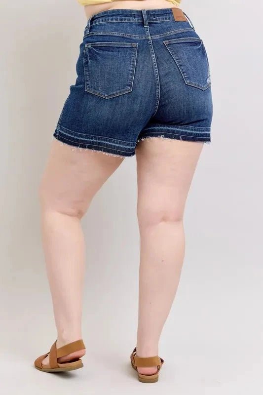 Plus Size Tummy Control Denim Shorts by Judy Blue - Grace & Grit Boutique