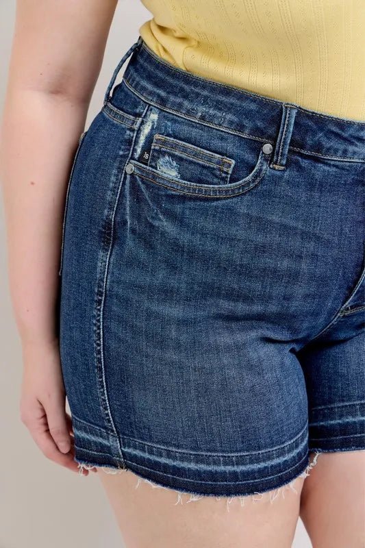 Plus Size Tummy Control Denim Shorts by Judy Blue - Grace & Grit Boutique