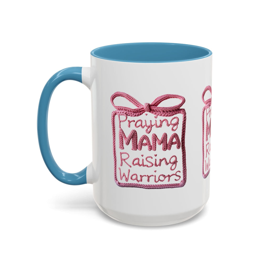 Praying Mama Raising Warriors Coffee Mug (Accent, 11/15oz) - Grace & Grit Boutique
