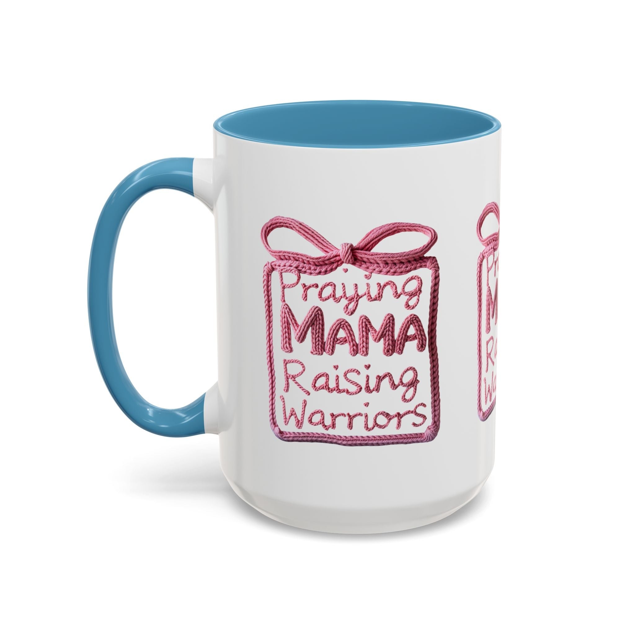 Praying Mama Raising Warriors Coffee Mug (Accent, 11/15oz) - Grace & Grit Boutique