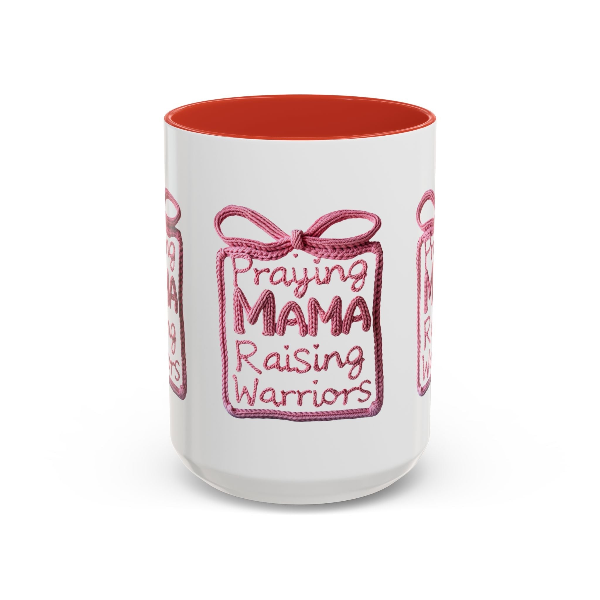 Praying Mama Raising Warriors Coffee Mug (Accent, 11/15oz) by Printify