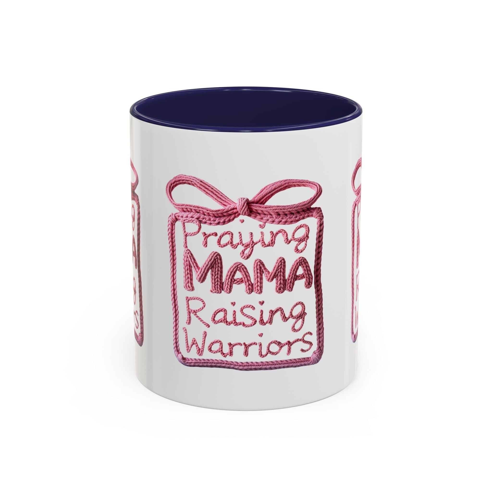 Praying Mama Raising Warriors Coffee Mug (Accent, 11/15oz) by Printify