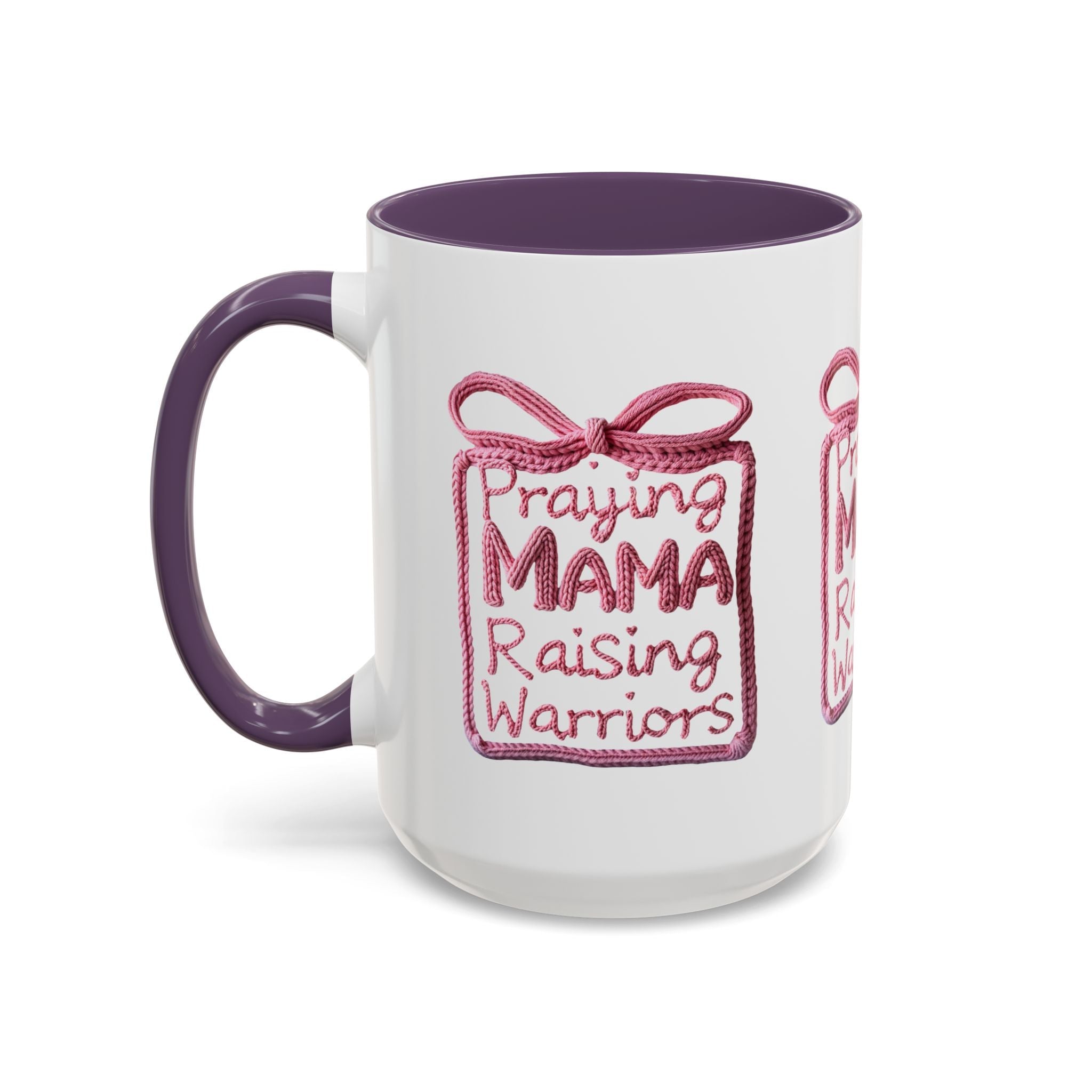 Praying Mama Raising Warriors Coffee Mug (Accent, 11/15oz) - Grace & Grit Boutique