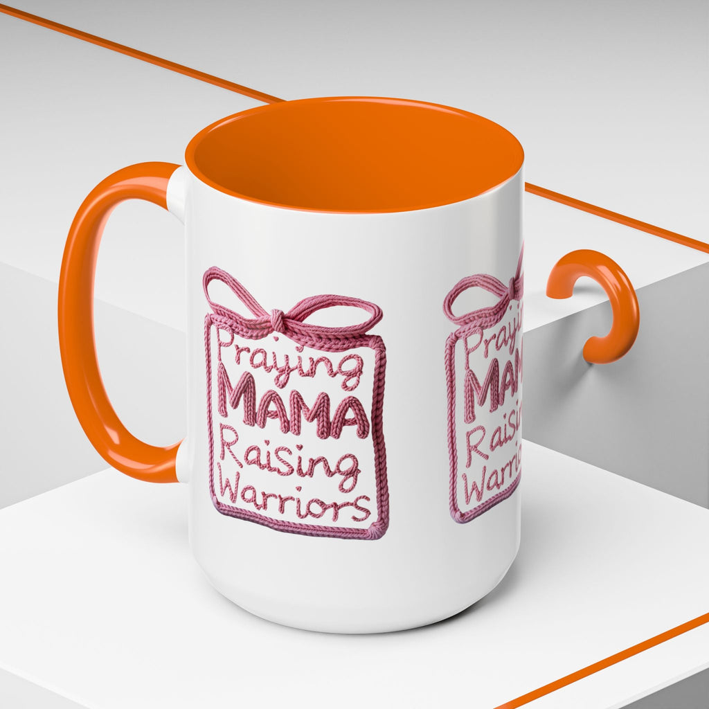 Praying Mama Raising Warriors Coffee Mug (Accent, 11/15oz) - Grace & Grit Boutique
