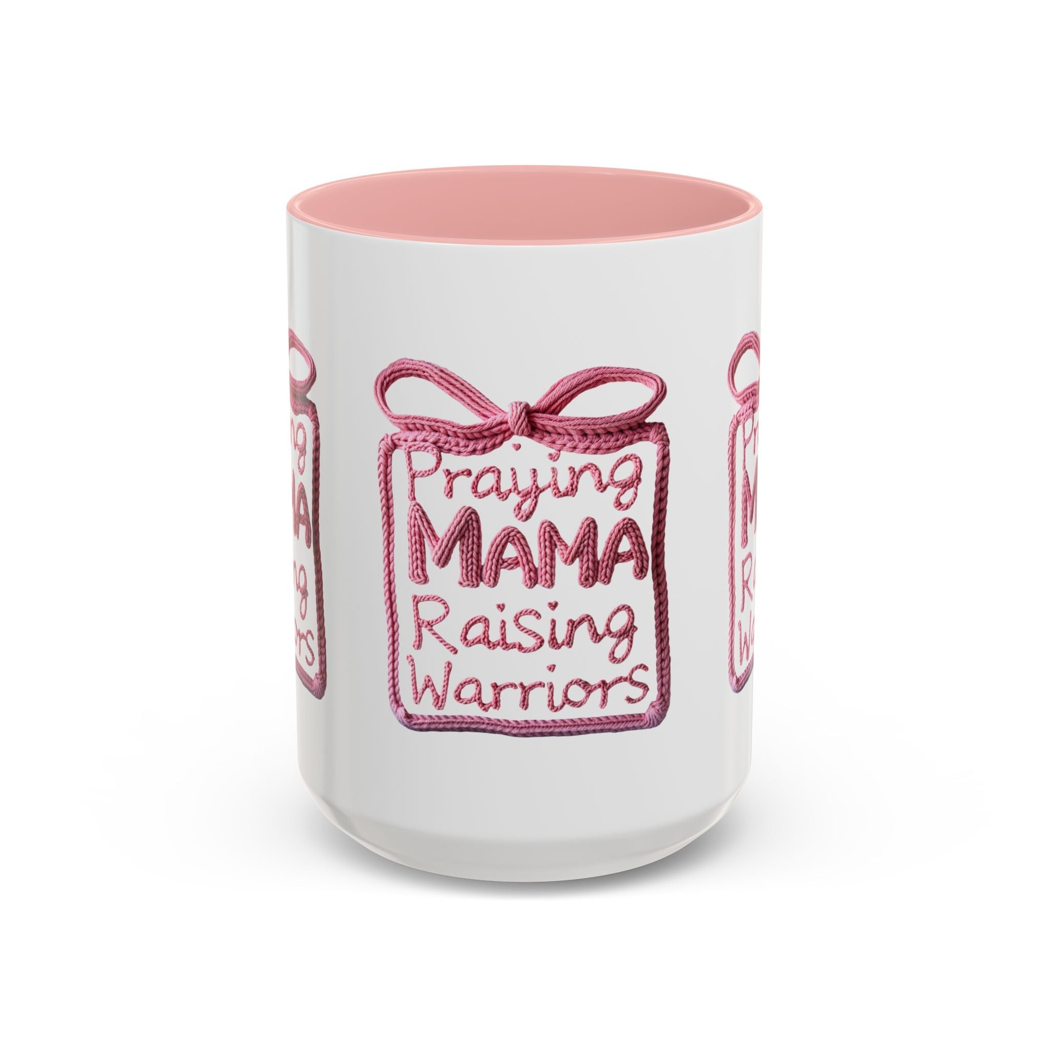 Praying Mama Raising Warriors Coffee Mug (Accent, 11/15oz) by Printify