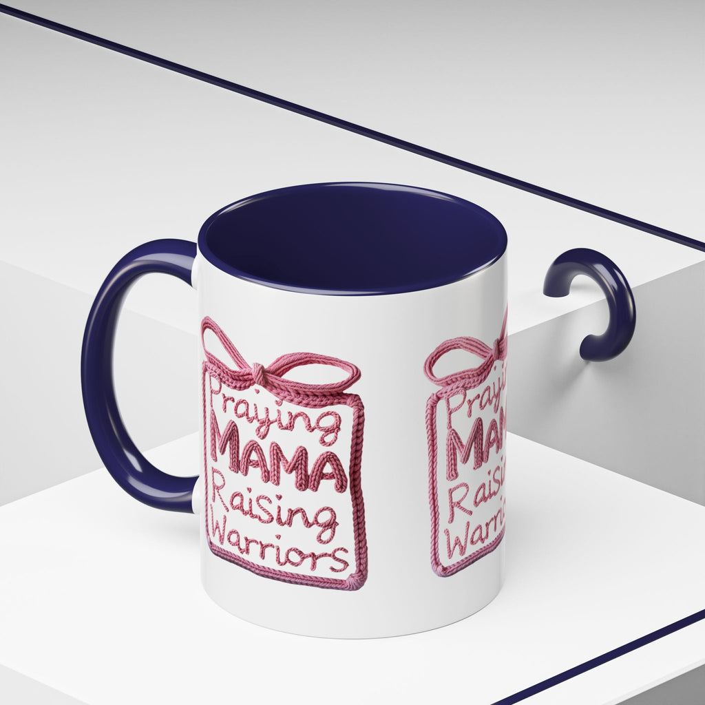 Praying Mama Raising Warriors Coffee Mug (Accent, 11/15oz) - Grace & Grit Boutique