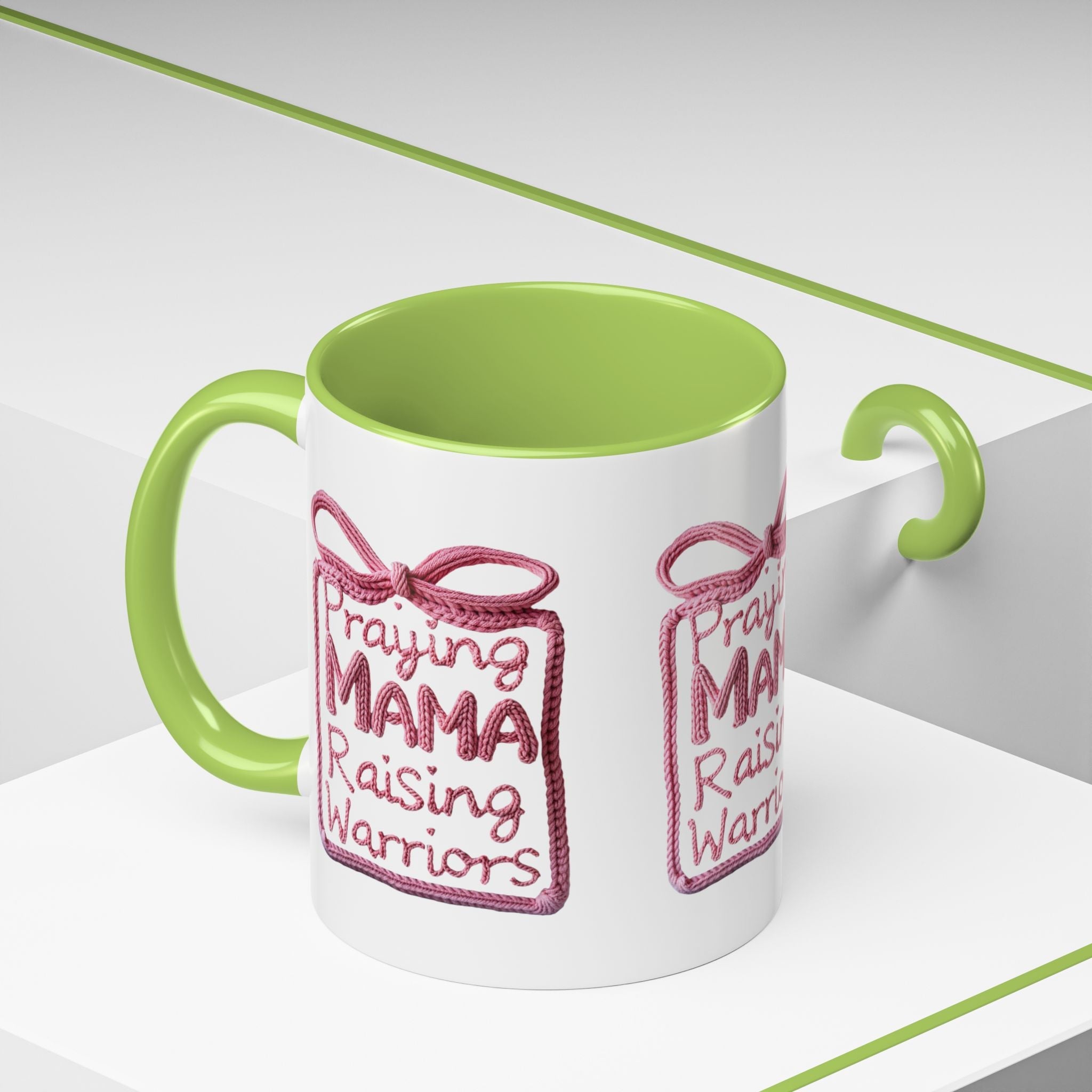 Praying Mama Raising Warriors Coffee Mug (Accent, 11/15oz) - Grace & Grit Boutique