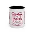 Praying Mama Raising Warriors Coffee Mug (Accent, 11/15oz) - Grace & Grit Boutique