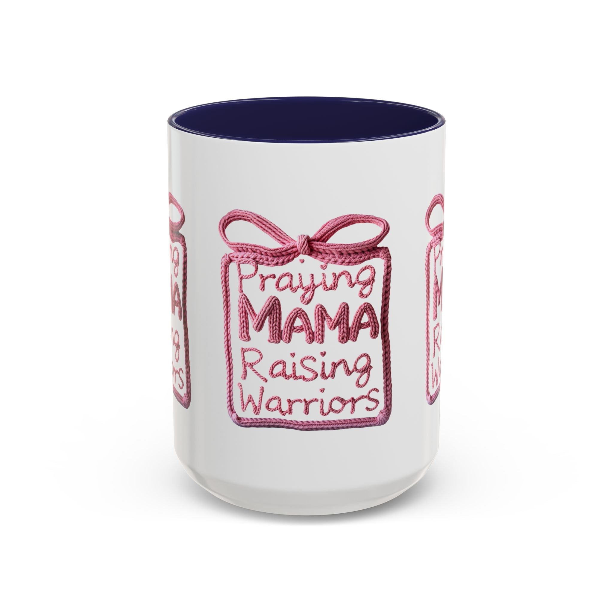 Praying Mama Raising Warriors Coffee Mug (Accent, 11/15oz) by Printify