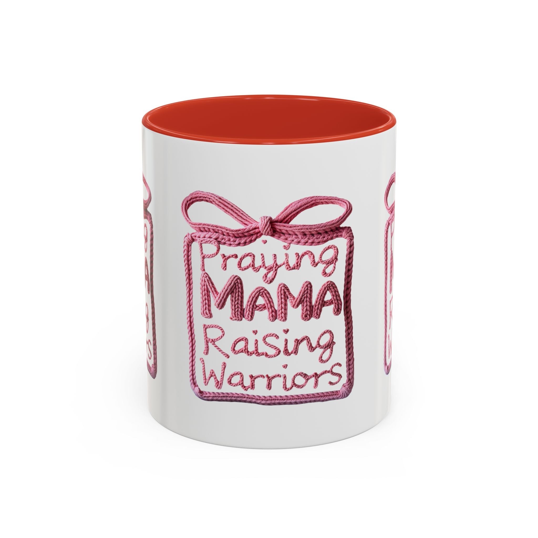 Praying Mama Raising Warriors Coffee Mug (Accent, 11/15oz) by Printify