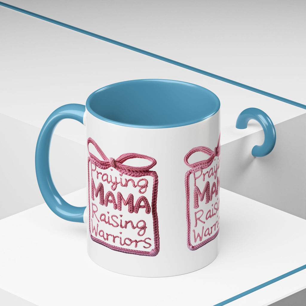 Praying Mama Raising Warriors Coffee Mug (Accent, 11/15oz) - Grace & Grit Boutique