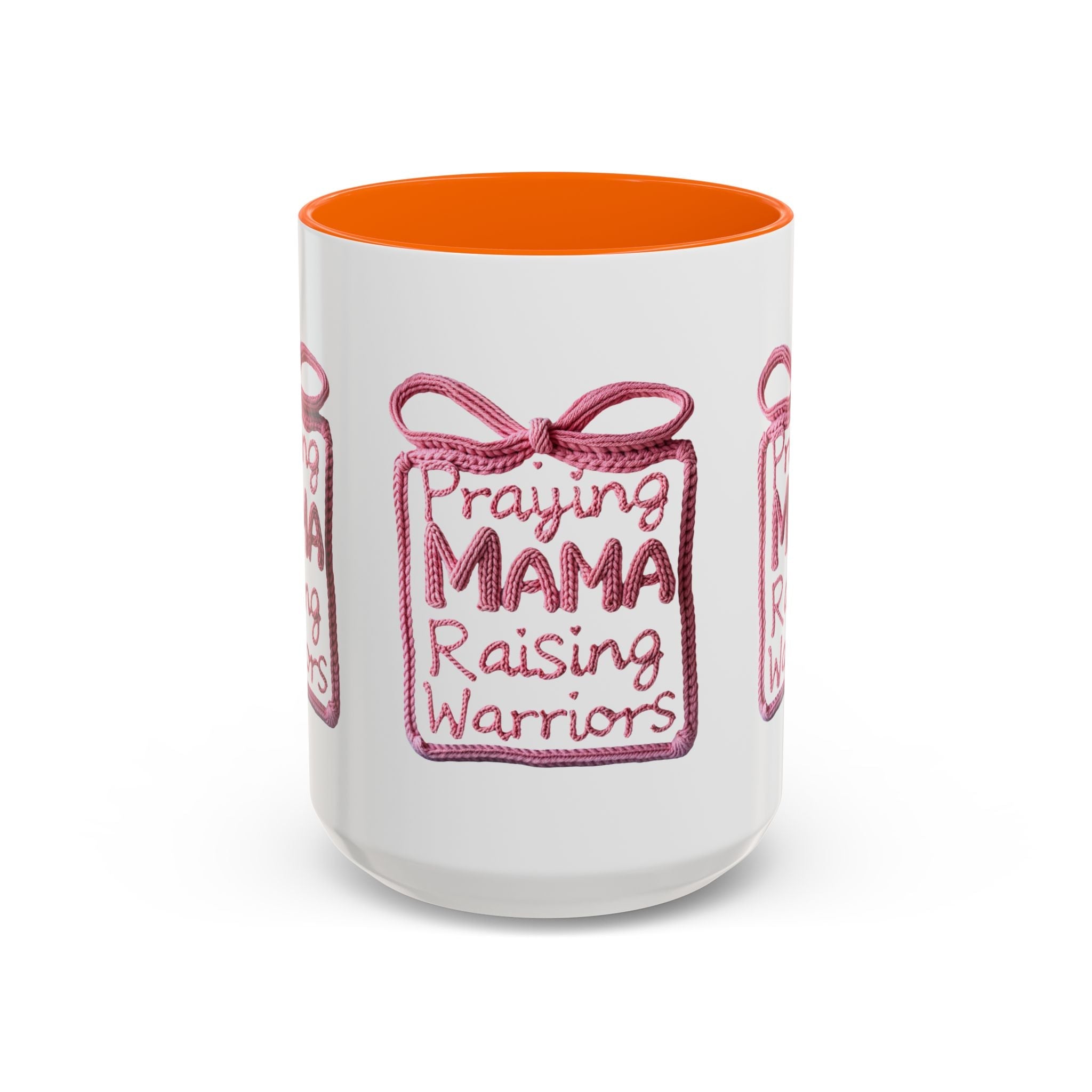 Praying Mama Raising Warriors Coffee Mug (Accent, 11/15oz) by Printify