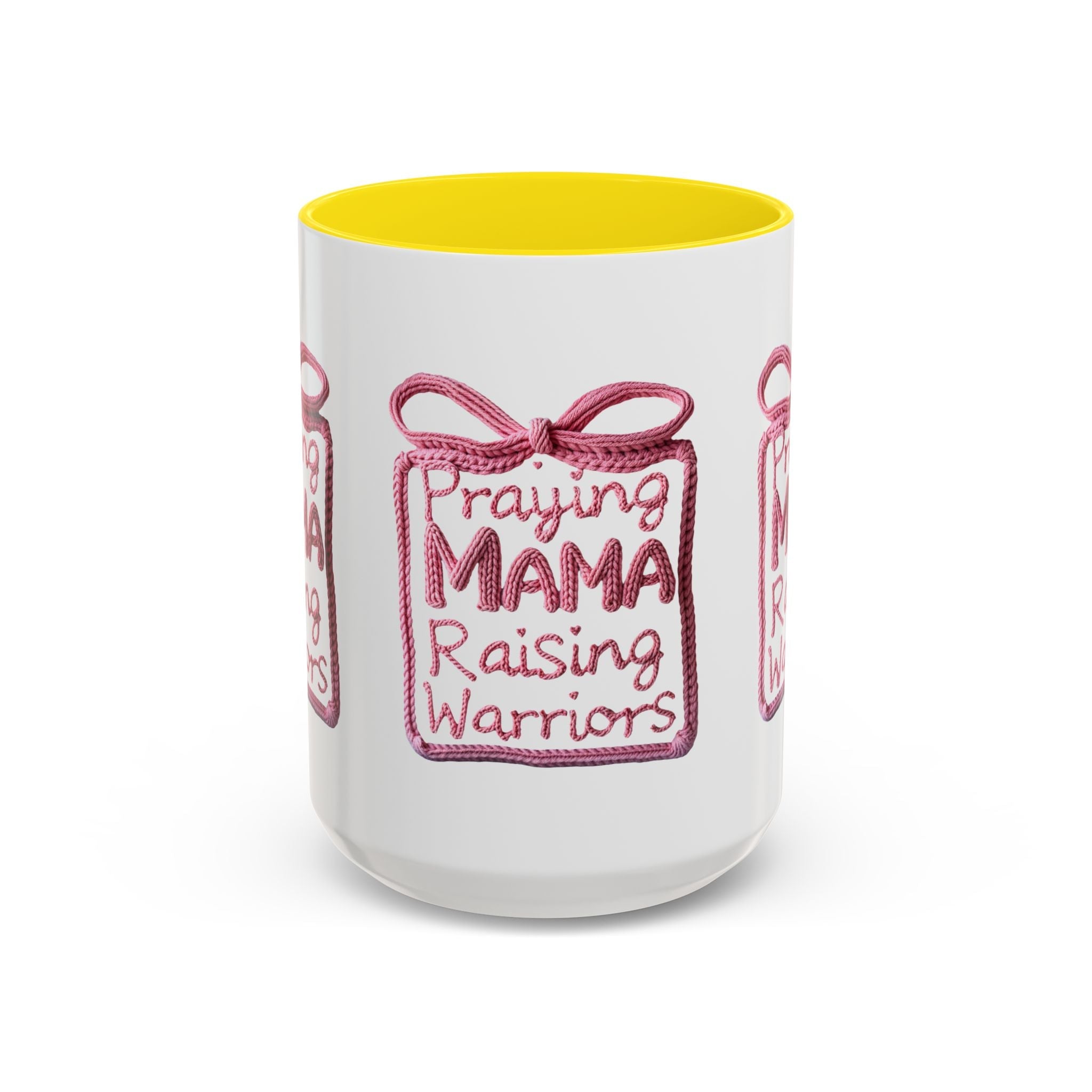 Praying Mama Raising Warriors Coffee Mug (Accent, 11/15oz) by Printify