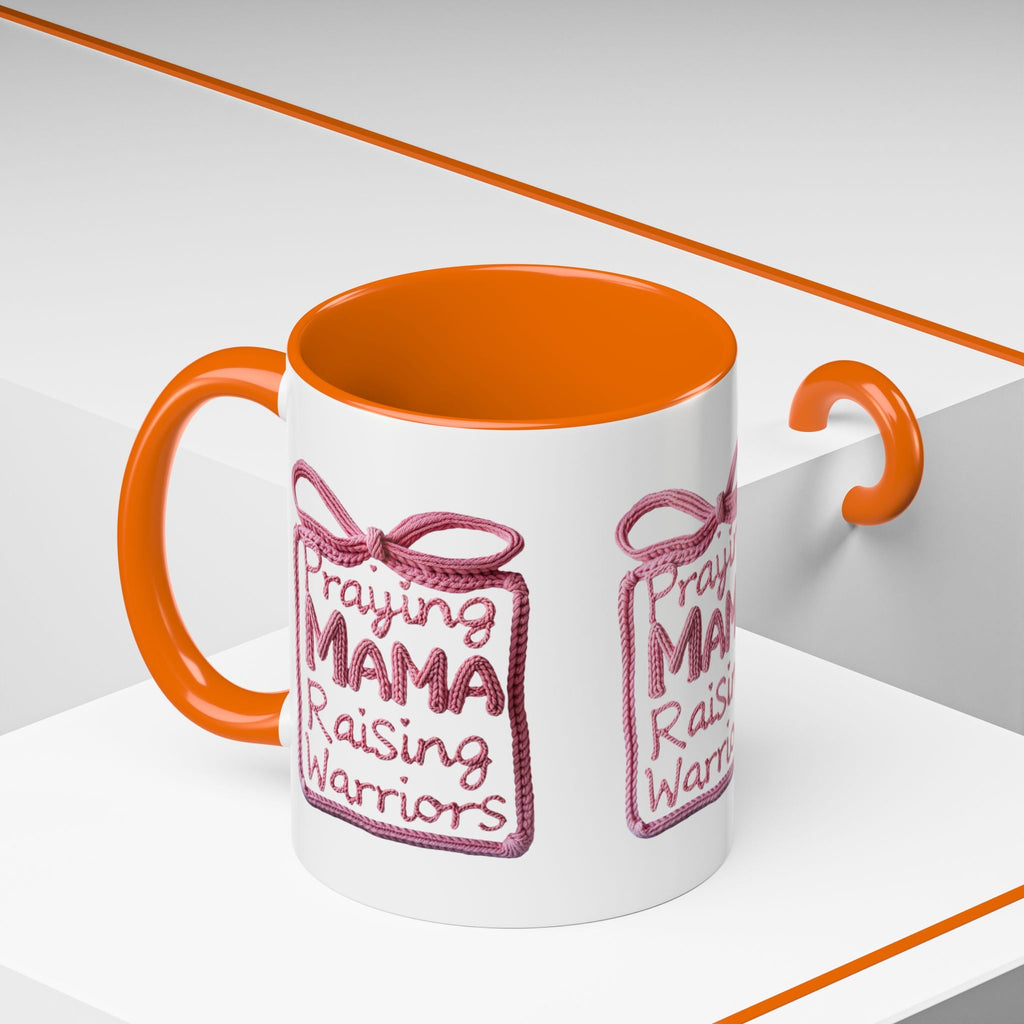 Praying Mama Raising Warriors Coffee Mug (Accent, 11/15oz) - Grace & Grit Boutique